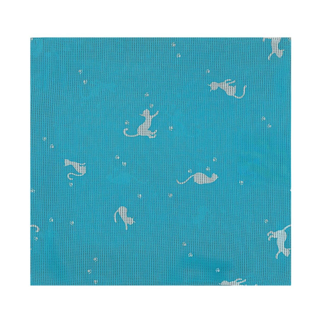 茶道具 絽帛紗 ねこ 青 夏向き 出帛紗 (化粧箱) (メール便対応商品)
