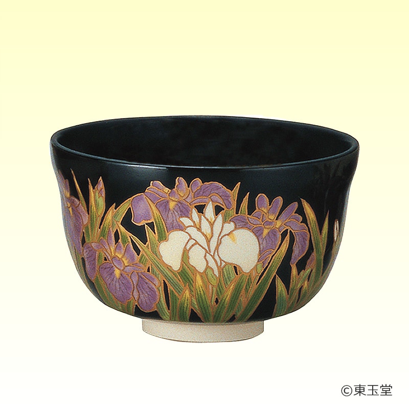 宮地英香　黒仁清写 茶碗一双　銘「福寿」 宮地英香 黒仁清写 茶碗一双 銘「福寿」 茶道具 抹茶茶碗 黒仁清写