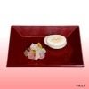 四方盆　根来　布目|干菓子器|菓子器、銘々皿、黒文字