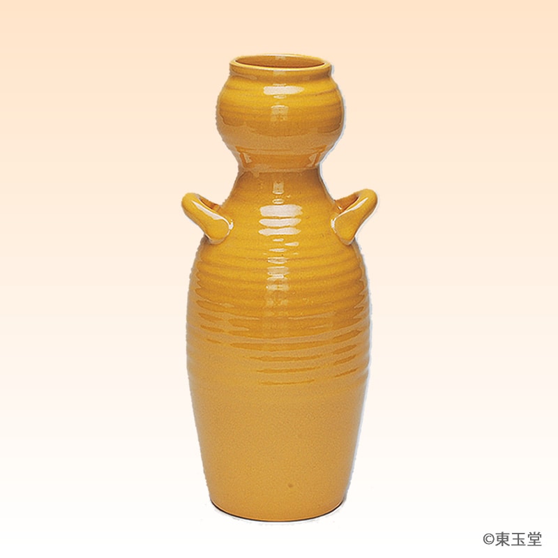 花入 黄交趾 耳付 | 花入、花籠、薄板,花入（陶器） | |茶道具通販 お