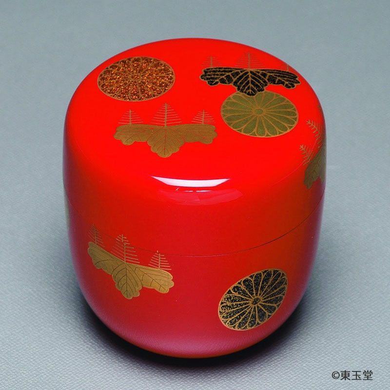 中村宗悦　萩に雁　紅溜塗　八角形 中村宗悦 萩に雁 紅溜塗 八角形 中村宗悦 萩に雁 紅溜塗 八角形 中村