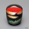 中棗　黒掻合塗　松に赤富士|棗|茶器（茶入、棗）