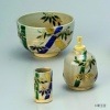 乾山 竹　茶碗、振出、茶巾筒　三点セット　香泉作|茶碗・振出・茶巾筒　三点セット|茶箱、盆、野点篭
