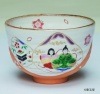 茶碗　灰釉　貝合雛|ひな祭りの茶道具|春の茶道具