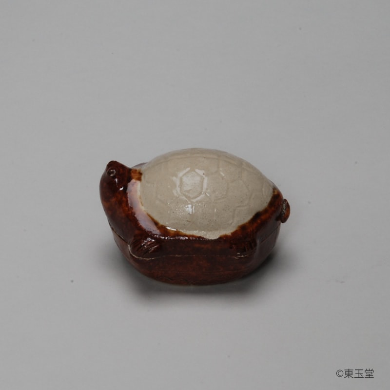 茶道具　平戸焼　横石嘉助作　交趾三彩　鳥形　香合　共箱　V　6522 茶道具 平戸焼 横石嘉助作 交趾三彩 鳥形 香合 共箱 V