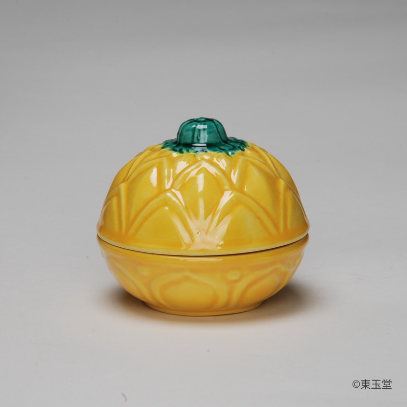 香合 黄交趾 蕗ノ塔 | 香合,香合（陶器） | |茶道具通販 お茶道具東玉堂
