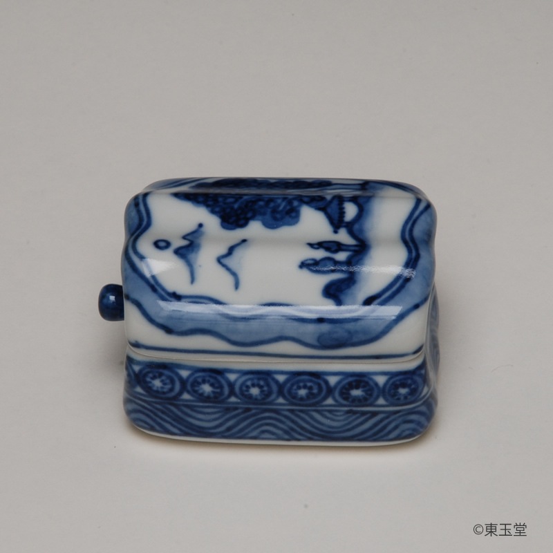 香合 染付 横瓜 瑞宝作 (桐箱) | 香合,香合（陶器） | |茶道具通販 お  