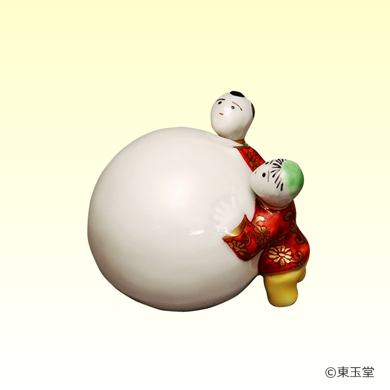 蓋置 色絵 雪だるま二閑人 | 冬の茶道具,蓋置 | |茶道具通販 お茶道具
