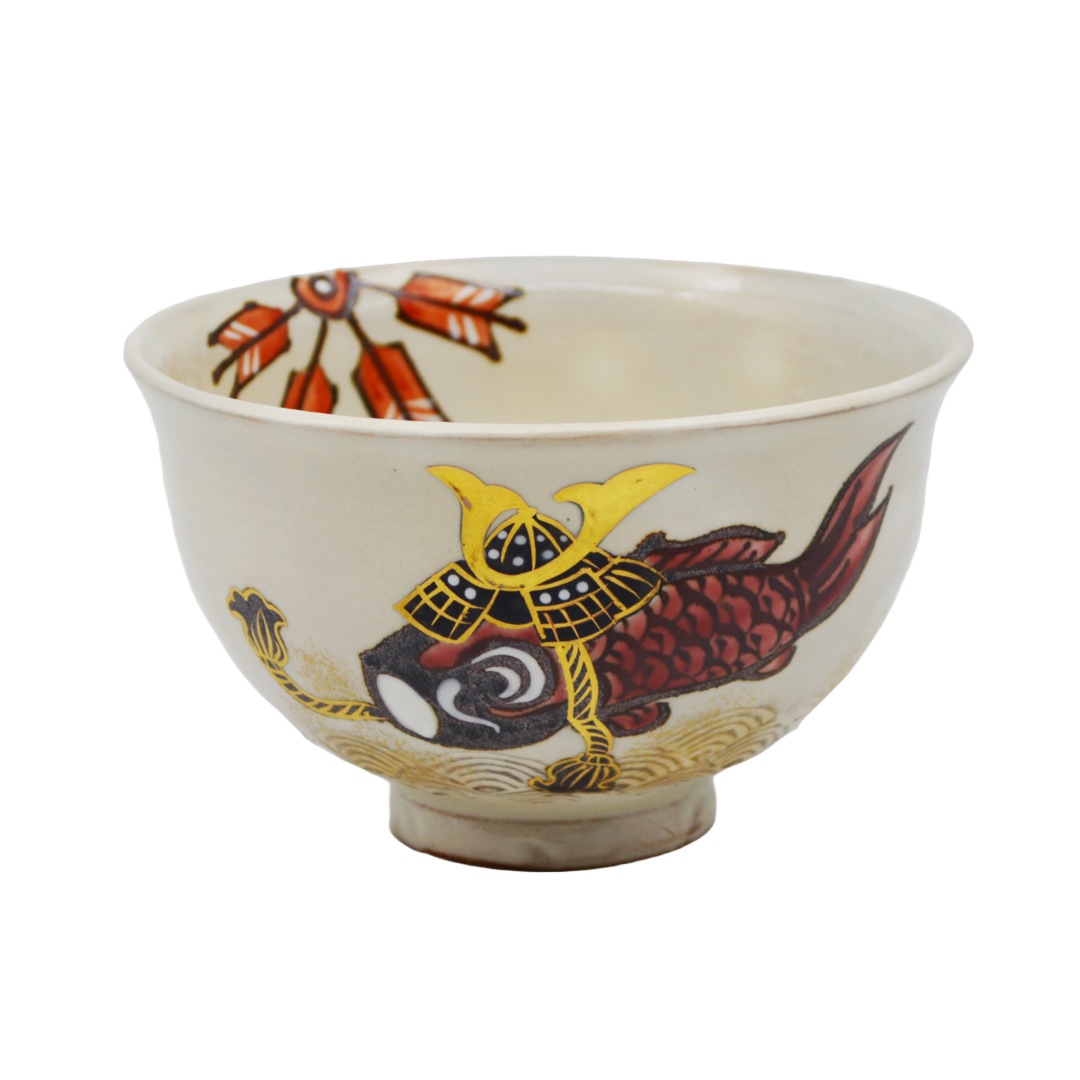 【抹茶茶碗　端午の節句】　兜 抹茶茶碗 端午の節句】 兜