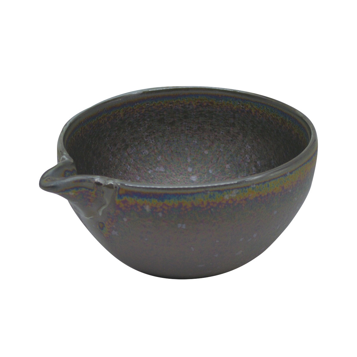 片口茶碗　黒　華月窯