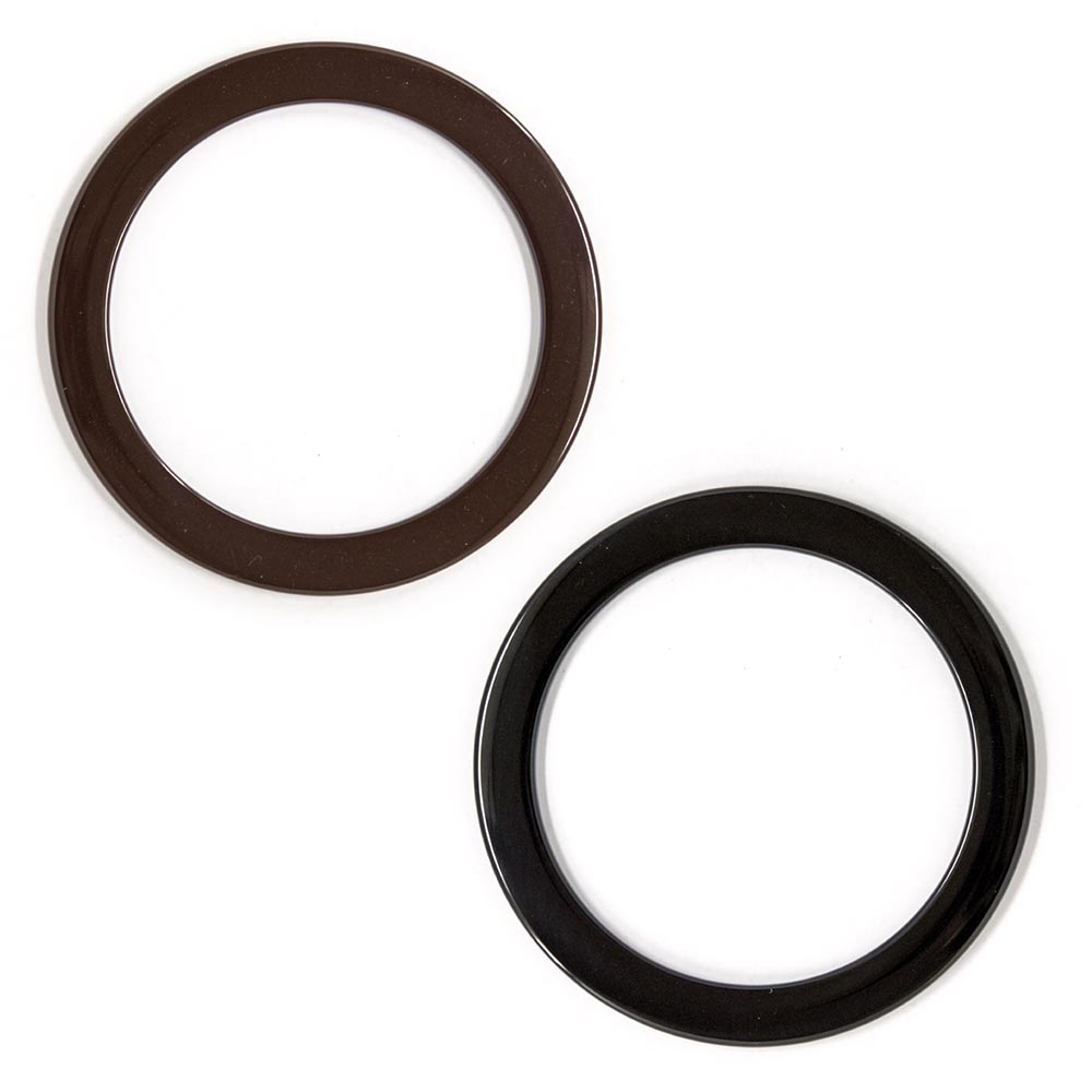 廃番】D3 / プラ平リング持ち手 14cm / 黒・チョコ 〈1組(2本