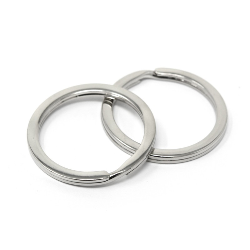 M233 / ステンレス製 平二度押二重丸カン 30mm / N 〈4個〉:がまぐち