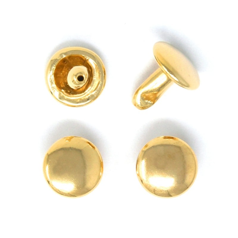 E50 / 両面 中カシメ 並足 / G 〈50組〉:がまぐち口金・各種金具・袋物