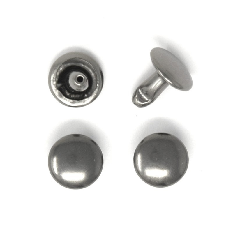 E48 / 両面 小カシメ 並足 / B 〈50組・箱〉:がまぐち口金・各種金具