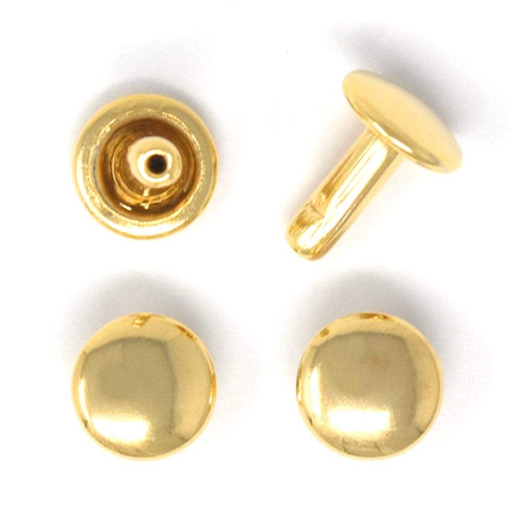 E53 / 両面 大カシメ 【長足】 / G 〈50組〉:がまぐち口金・各種金具