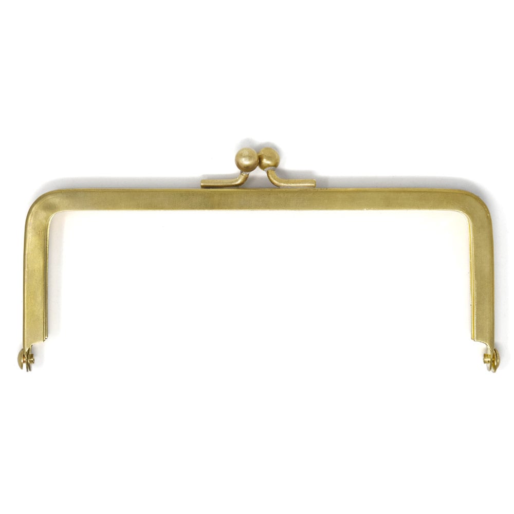 廃番】F712 / 15cm 角丸型 真鍮製 がまぐち口金 / 艶出磨き［1～9本