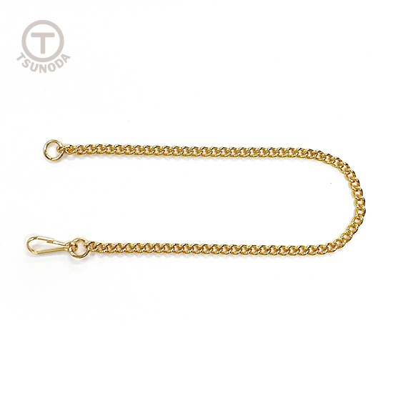 K104 / 片側ナスカン付 喜平チェーン 20cm / G 〈5本〉:がまぐち口金