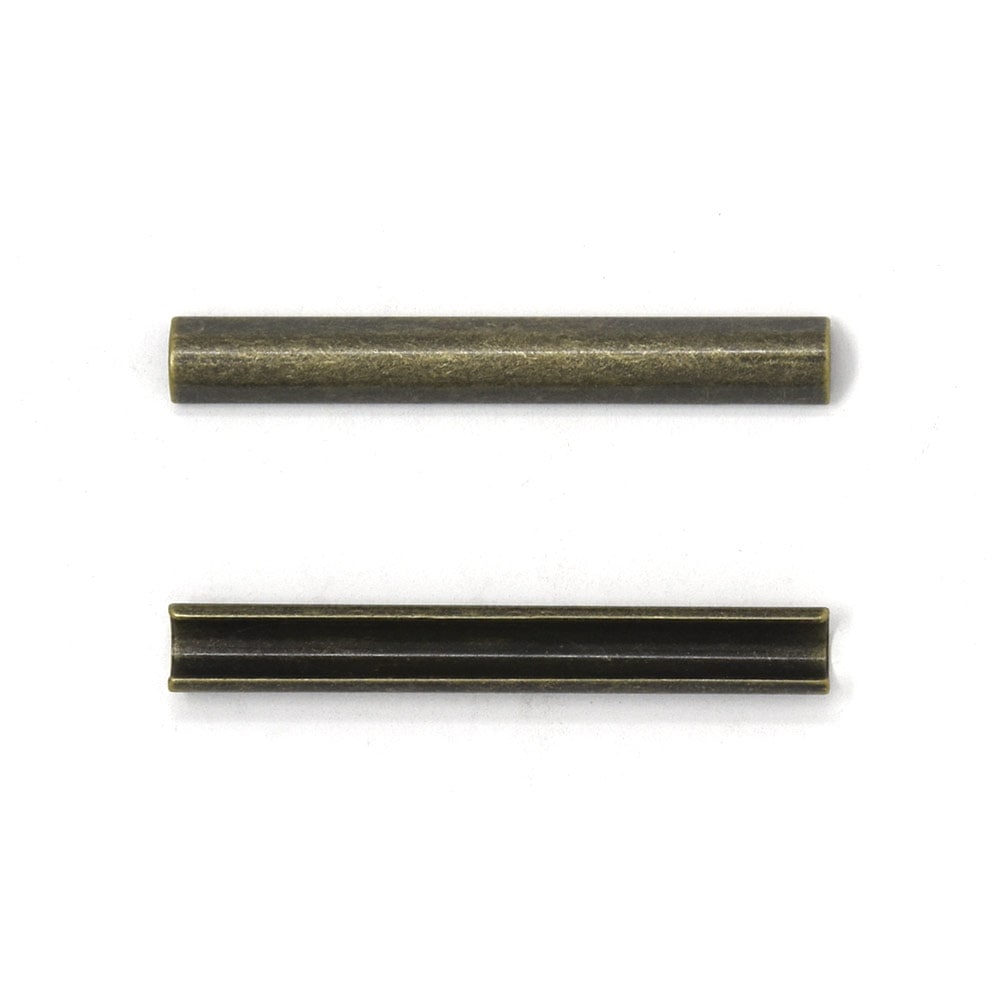 廃番】Y13 / 50mm ヘリ止め金具 / AT 〈10個〉:がまぐち口金・各種金具
