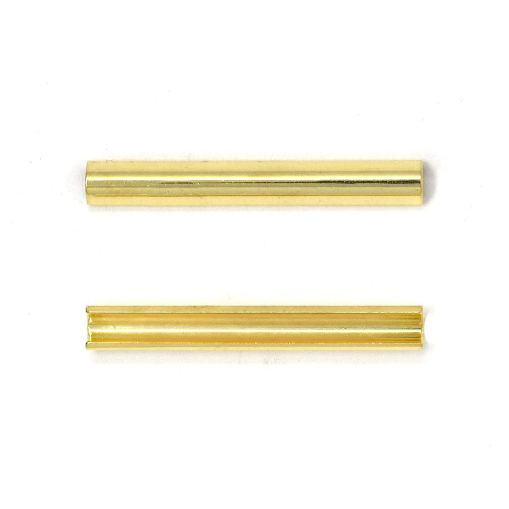 廃番】Y13 / 50mm ヘリ止め金具 / G 〈10個〉:がまぐち口金・各種金具