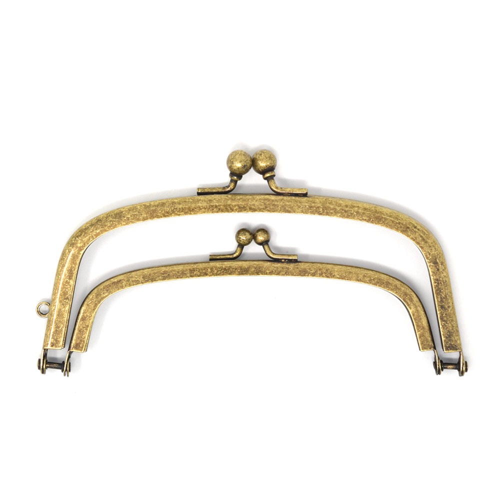 特注メッキ】F63 / 13cm くし型 親子 がまぐち口金 / AT:がまぐち口金