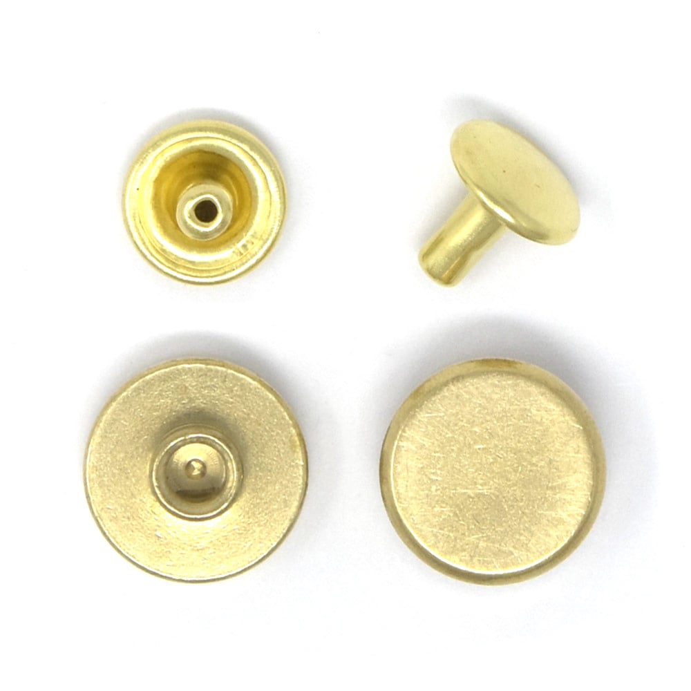 E131 / 12mm 挽物カシメ / 真鍮無垢 〈小口・大口・卸〉:がまぐち口金