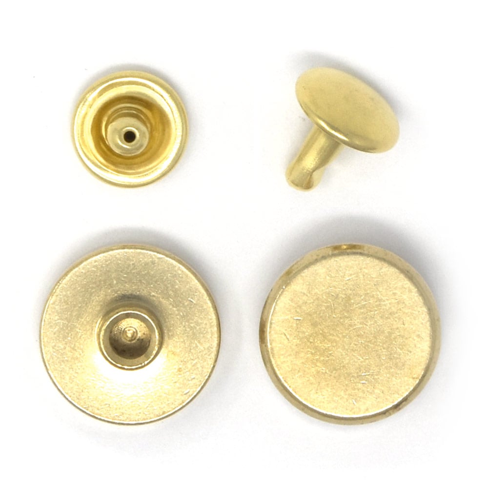 E132 / 14mm 挽物カシメ / 真鍮無垢 〈小口・大口・卸〉:がまぐち口金