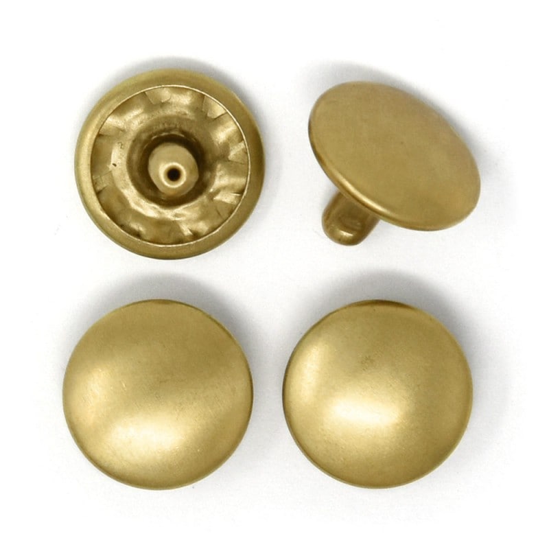 E56 / 両面 13mm特大カシメ 10mm足 / 真鍮無垢 〈50組・箱〉:がまぐち