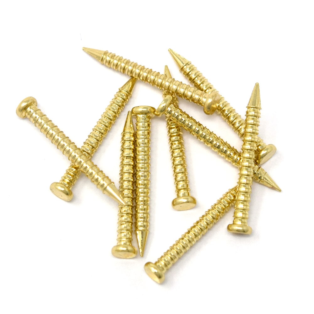 Y95 / バネ口金 クギ (F324用) / 真鍮色〈10個〉:がまぐち口金・各種