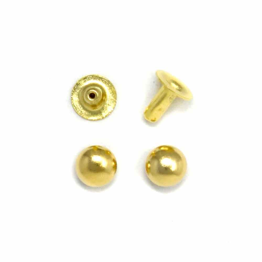 E17 / 特々小玉飾りカシメ 4.5mm / G 〈30個〉:がまぐち口金・各種金具