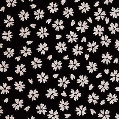 廃番】Z57 / 印伝調 生地 92x50cmカット 桜柄 / 白〈1枚〉:がまぐち