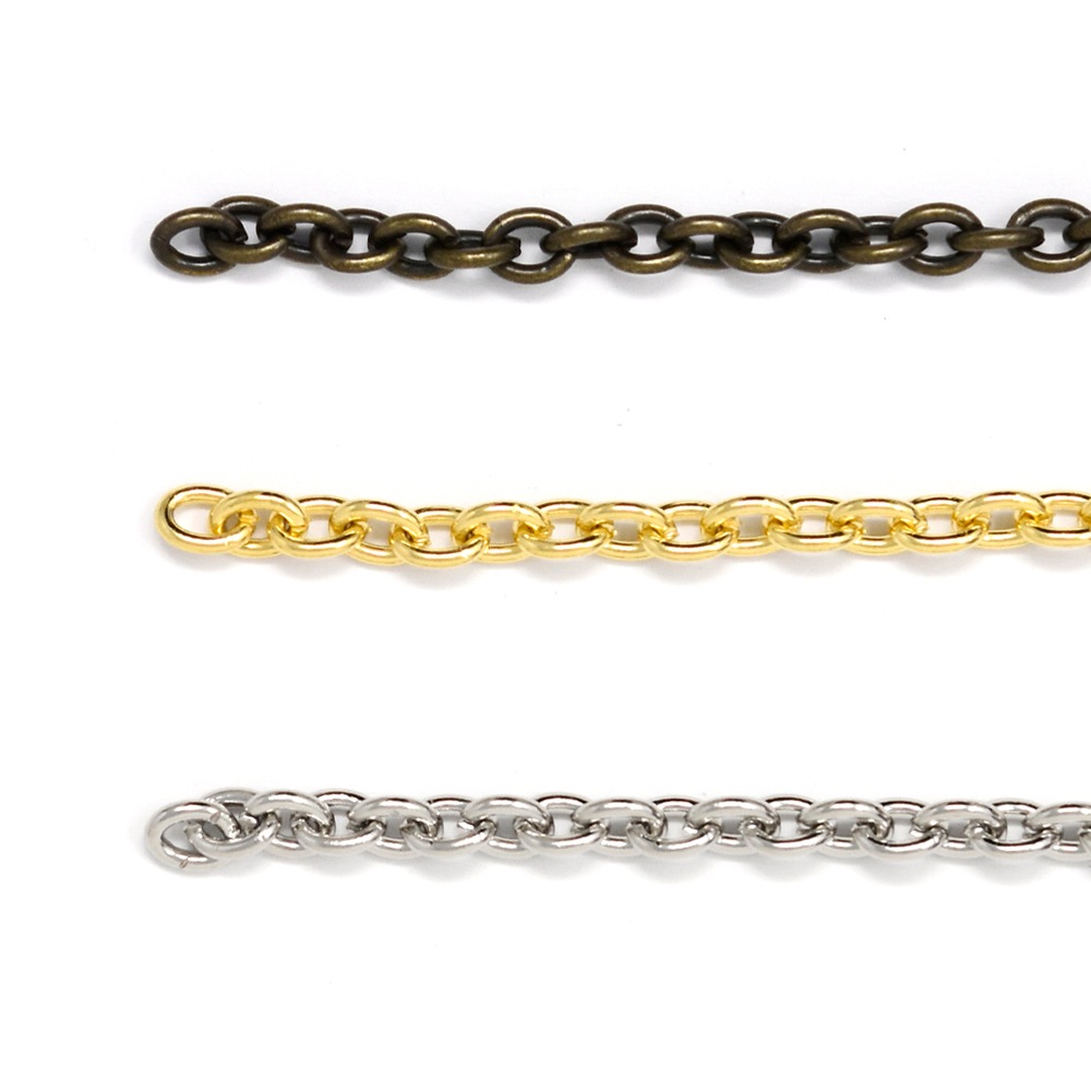 K9 / 1.2mm丸線 小判チェーン 長尺 / 3色 〈1m単位〉:がまぐち口金