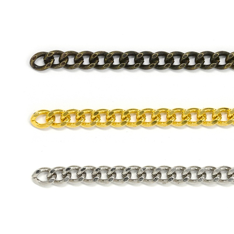 K8 / 1.6mm線 喜平面取りチェーン 長尺 / 3色 〈1m単位〉:がまぐち口金