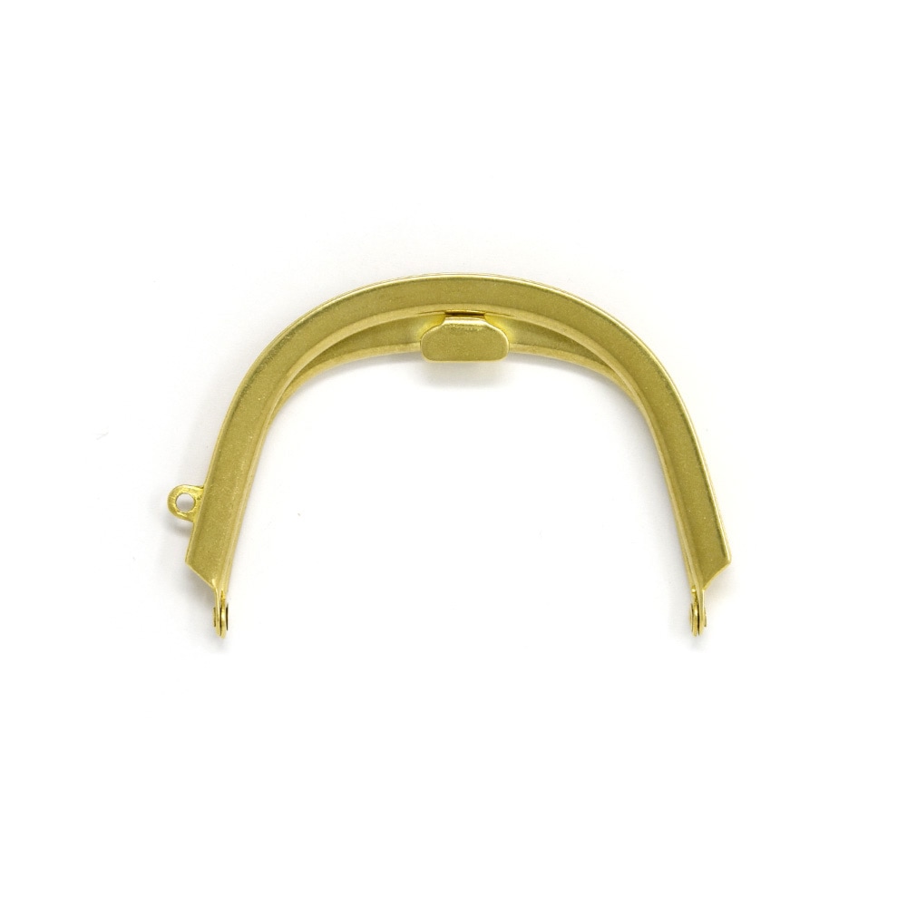 F721 / 6.7cm くし型 真鍮製 天溝がまぐち口金 押口 / 艶出磨き［受注