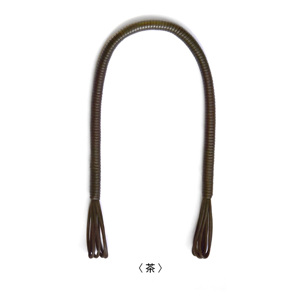 D19 / 線ロー引き 組紐持ち手 68cm / 黒・茶 〈1組(2本)〉:がまぐち