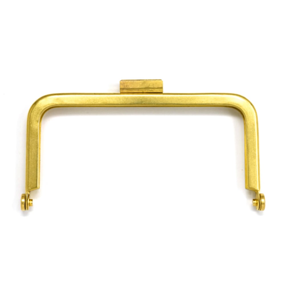 廃番】F716 / 10.5cm 角丸型 真鍮製 がまぐち口金 オコシ式 / 艶出磨き