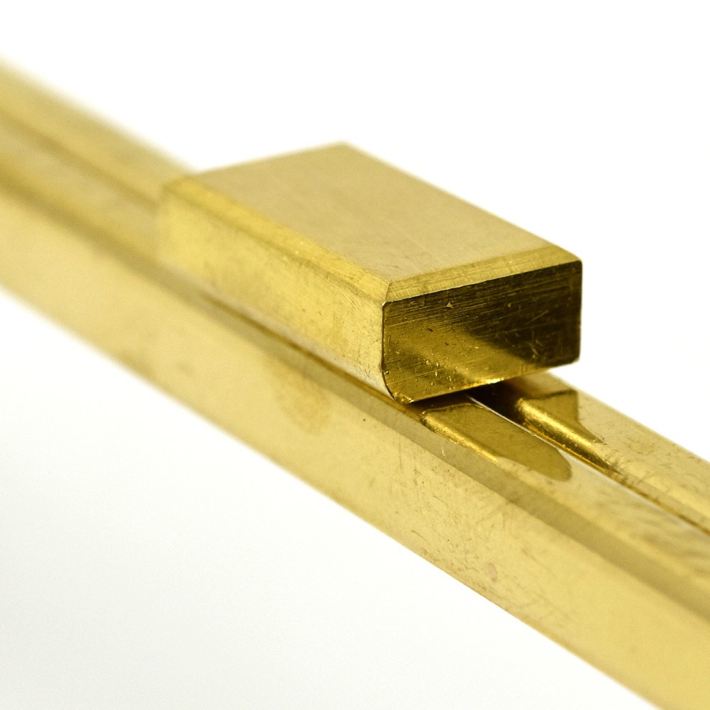 廃番】F716 / 10.5cm 角丸型 真鍮製 がまぐち口金 オコシ式 / 艶出磨き