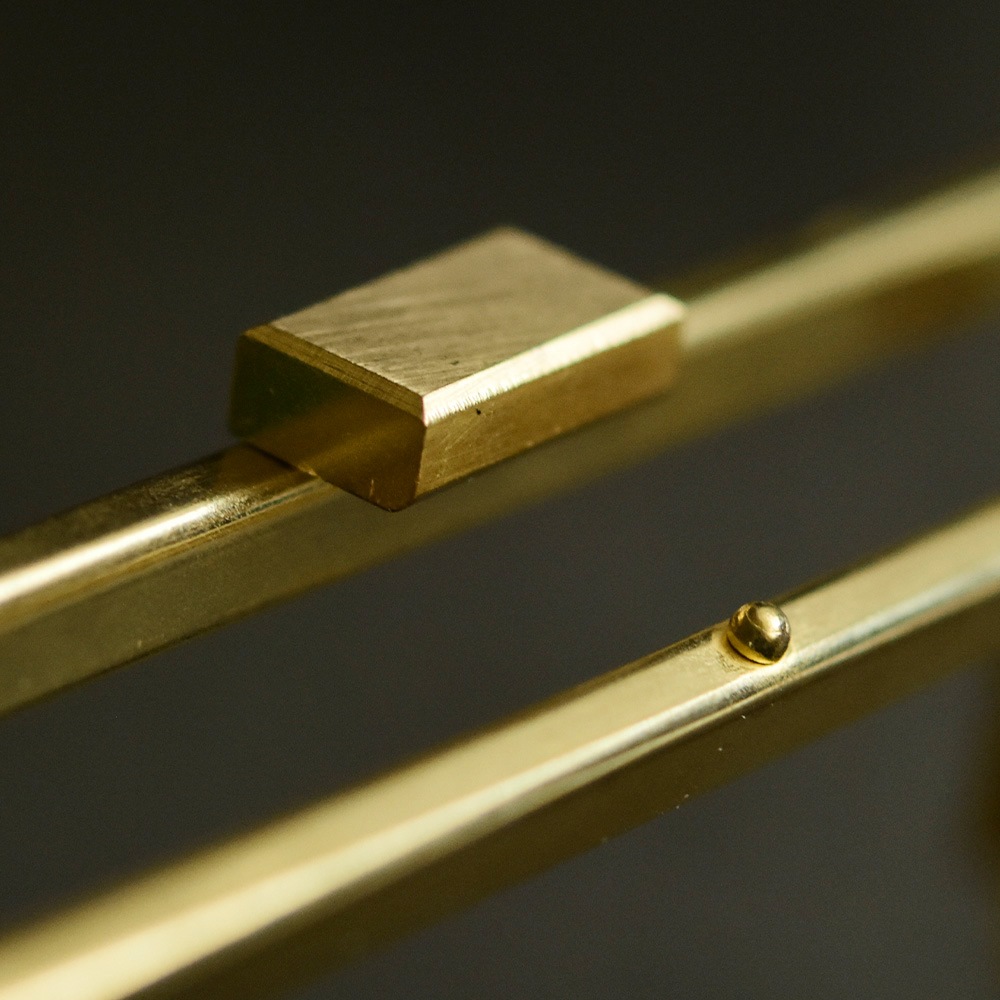 廃番】F716 / 10.5cm 角丸型 真鍮製 がまぐち口金 オコシ式 / 艶出磨き