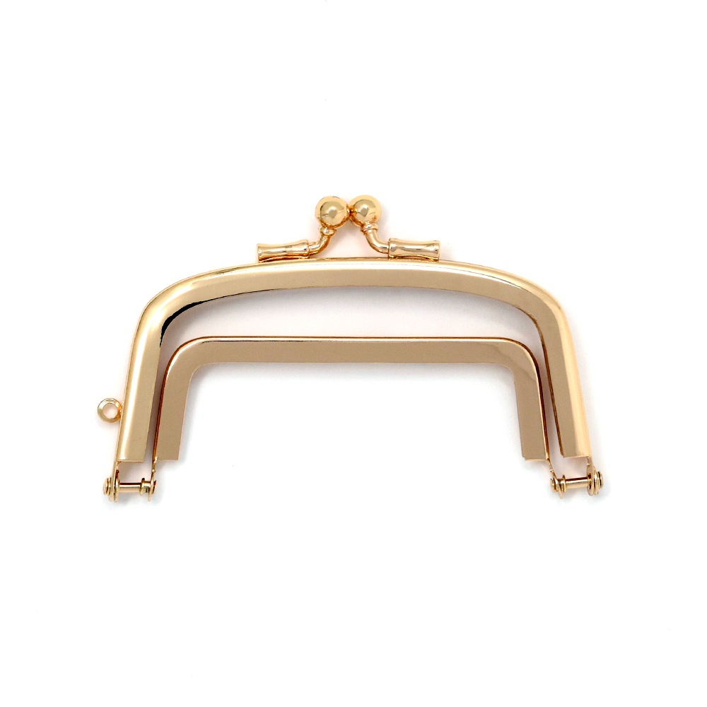 F62 / 9.6cm くし型 仕切り付 がまぐち口金 / G［受注生産］:がまぐち