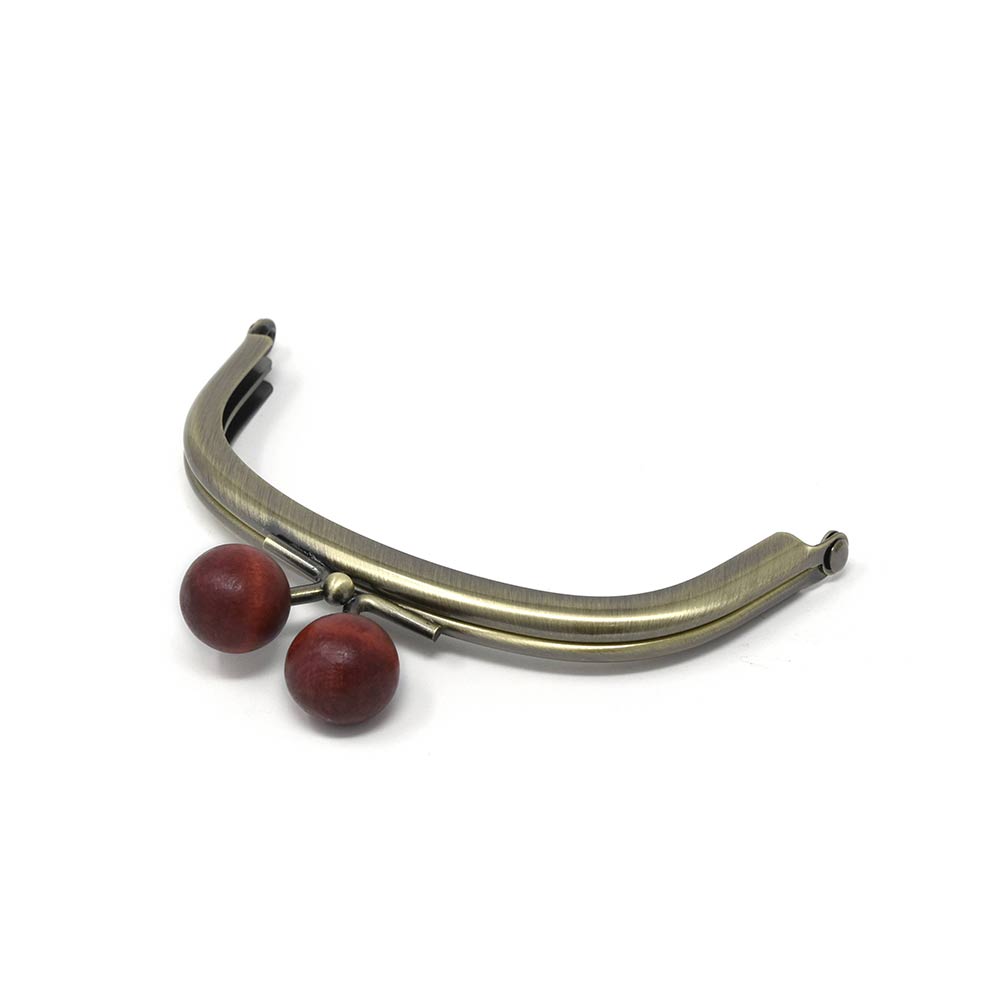 F401 / 9.9cm くし型 がまぐち口金 木玉 / 赤 / ATS［30本～ / 10%OFF