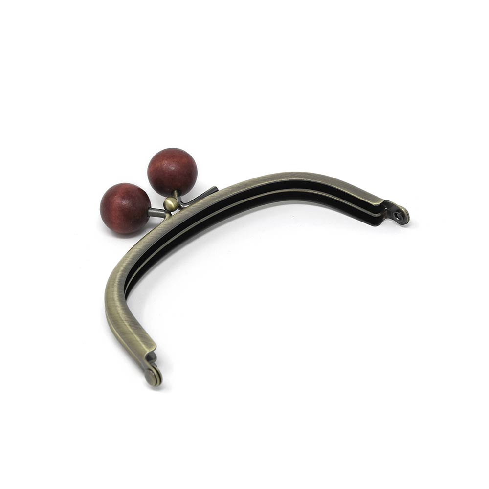 F401 / 9.9cm くし型 がまぐち口金 木玉 / 赤 / ATS［30本～ / 10%OFF