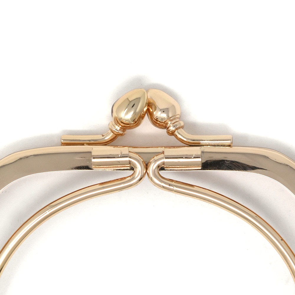 廃番】F114 / 12cm 台形 がまぐち口金 丸型金手付 / G［1～9本