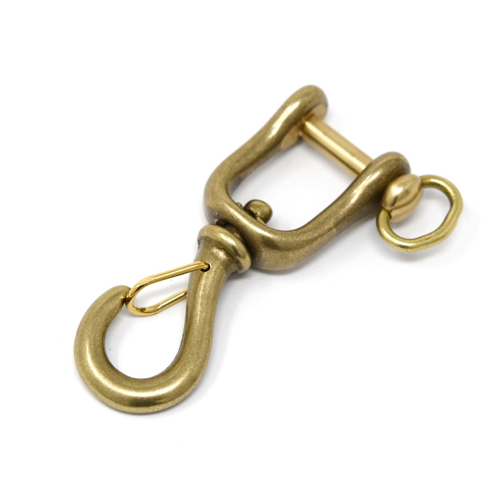 H870 / 回転シャックル付 スナップフック 15mm / 真鍮生地 塗装付〈1個