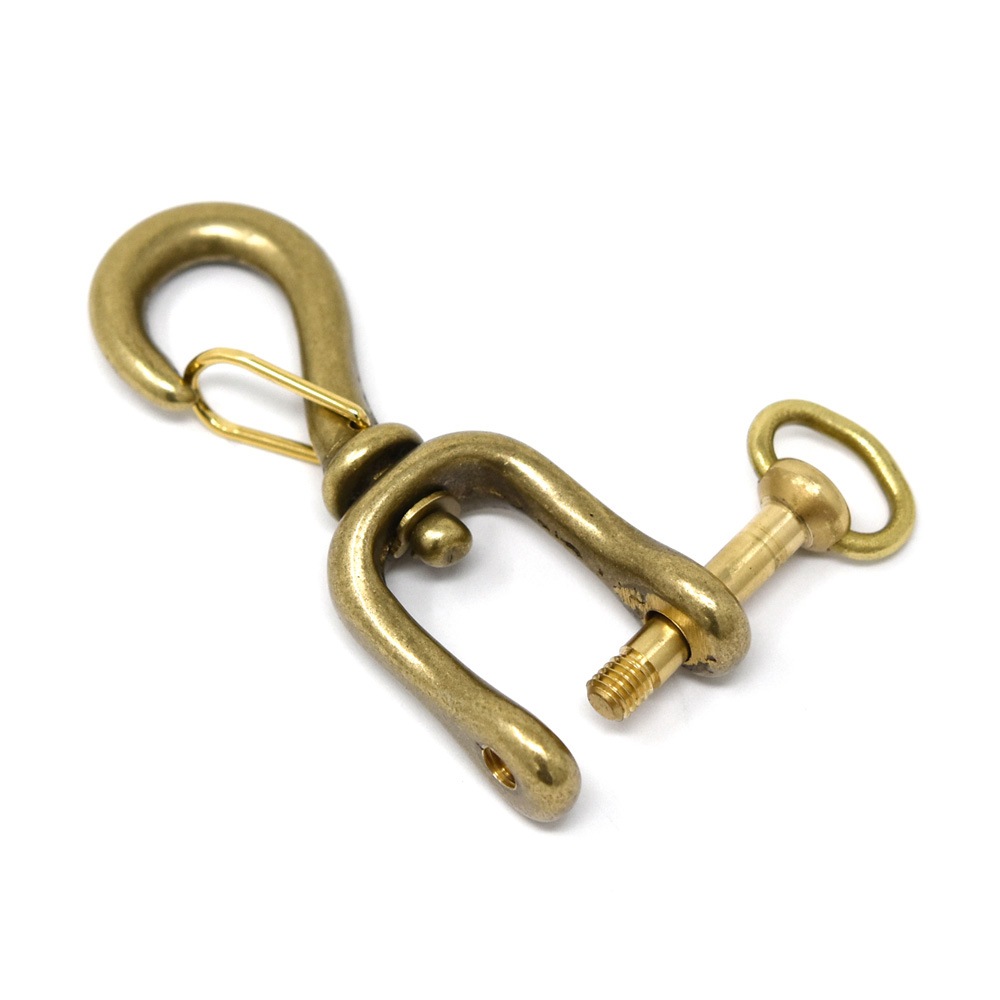 H870 / 回転シャックル付 スナップフック 15mm / 真鍮生地 塗装付〈1個
