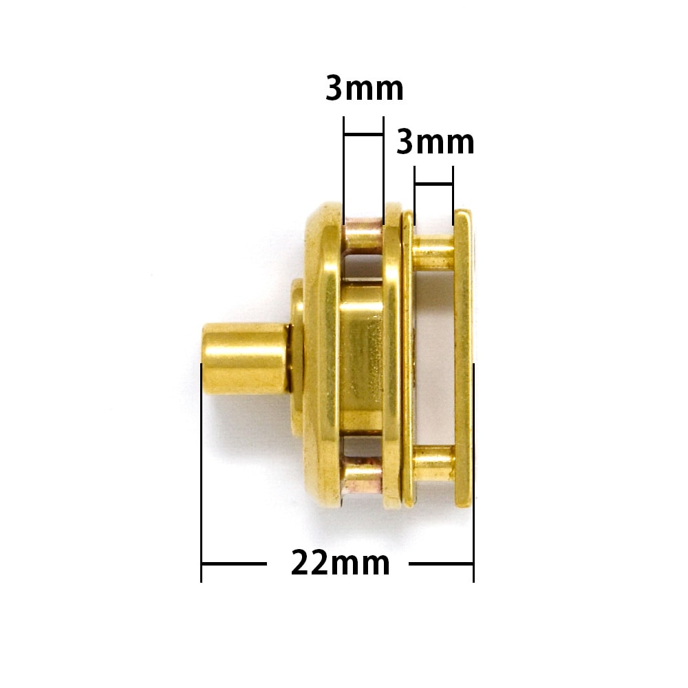 A703 / 真鍮製 小判型ヒネリ ネジ式 / 真鍮無垢 〈小口・大口