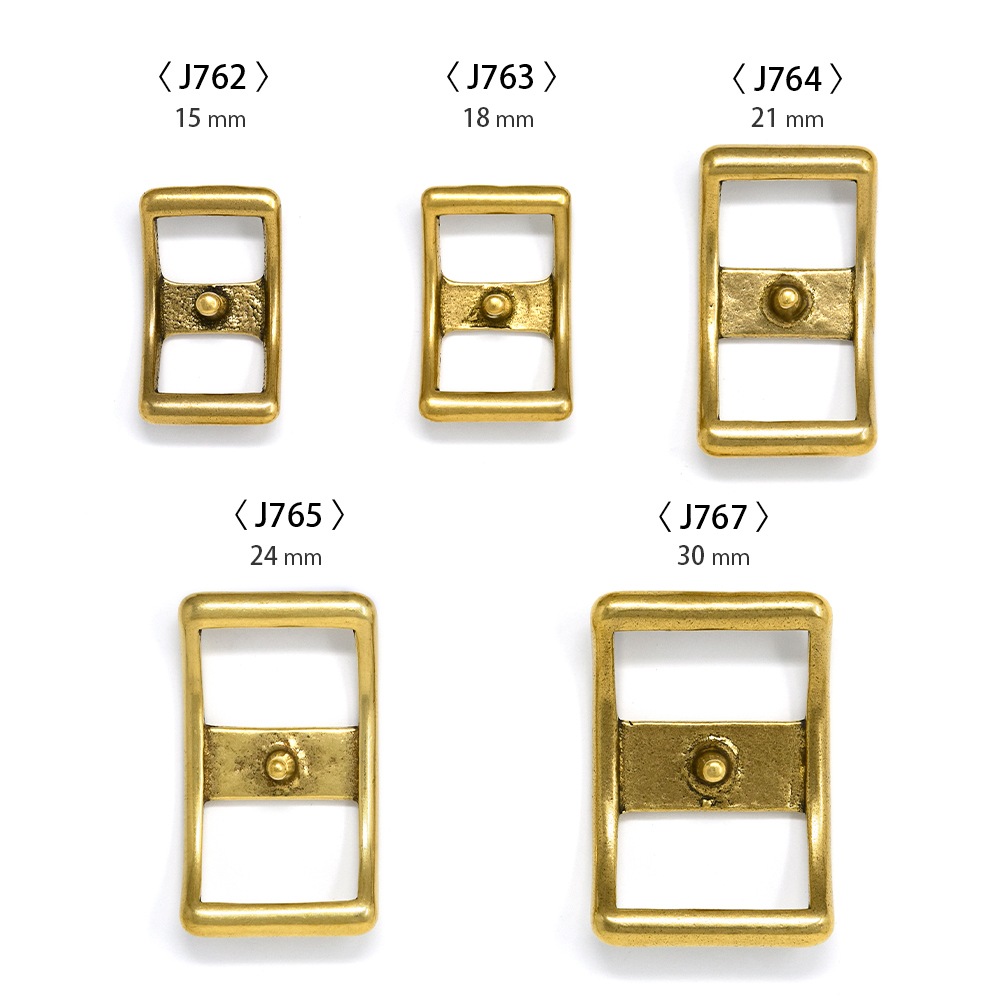 J762～767 / No.121 真鍮コキ 留め付 15～30mm / 真鍮無垢 〈1個