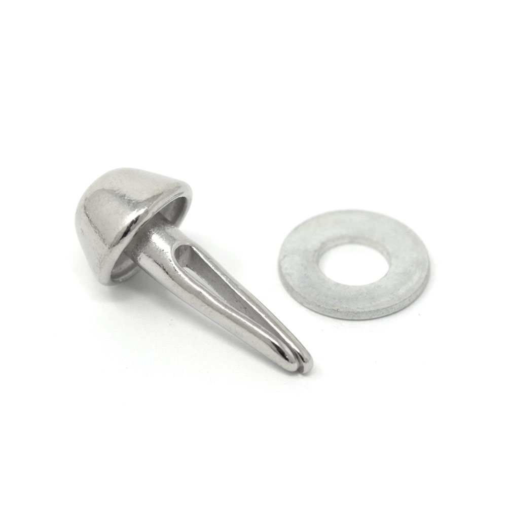 E94 / 8mm プリン型底鋲 割足式 / N 〈20個〉:がまぐち口金・各種金具