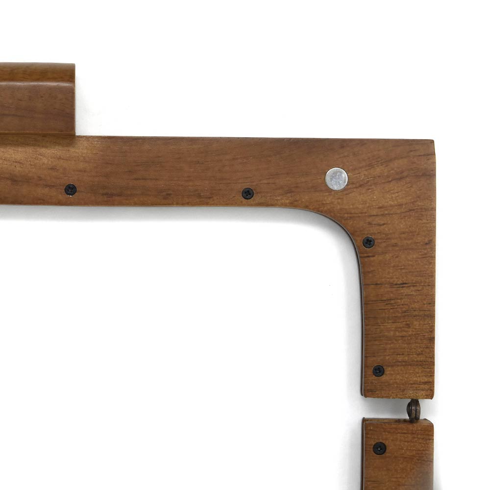 F460 / 25cm 木製フレーム口金〈1本〉:がまぐち口金・各種金具・袋物