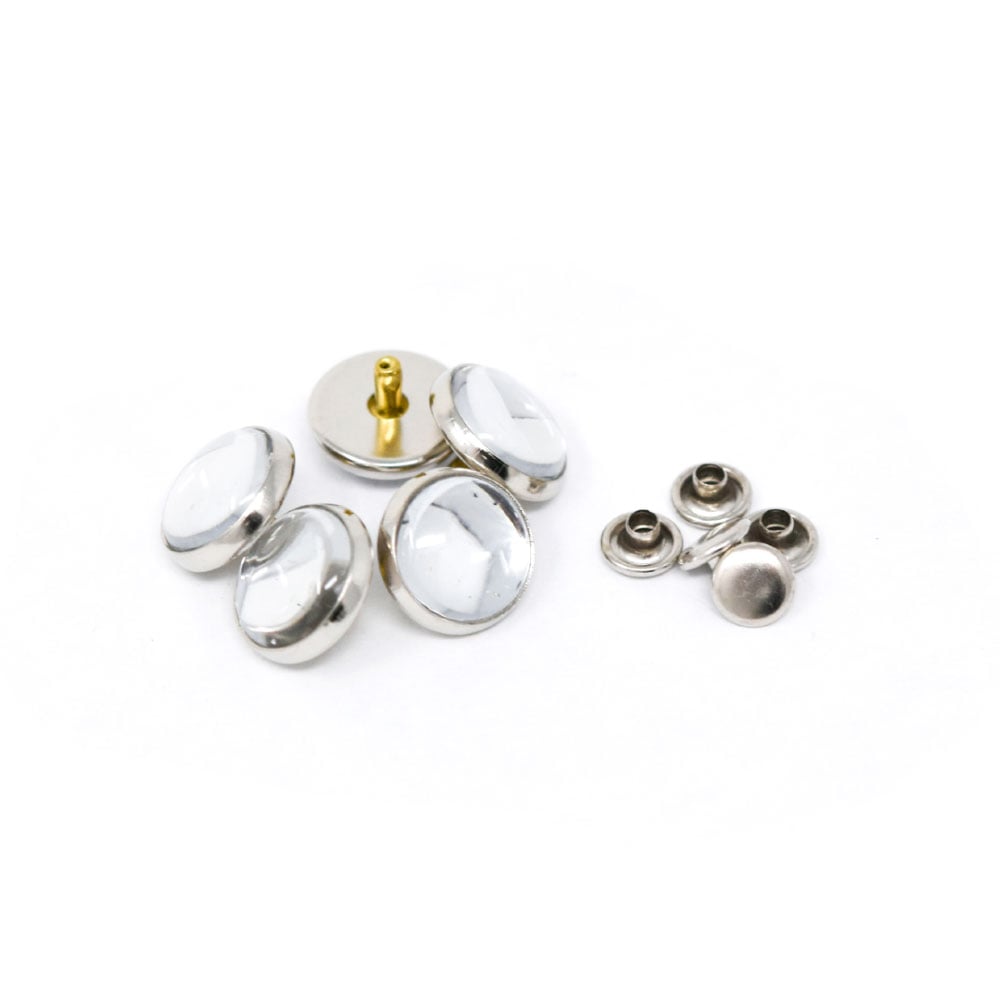 E15・E16 / 8・11mm 曲面仕上げ飾りカシメ / 全8色 〈小口・大口