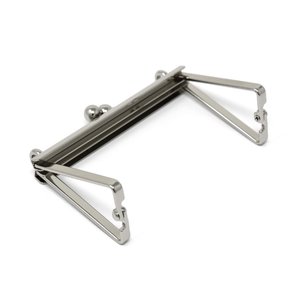 廃番】F125 / 9cm 三角足 がまぐち口金 カン付 / N［10～49本