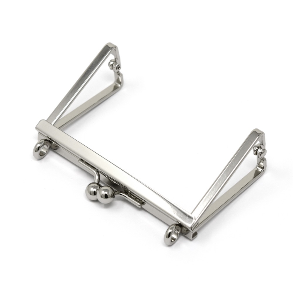 廃番】F125 / 9cm 三角足 がまぐち口金 カン付 / N［50～119本